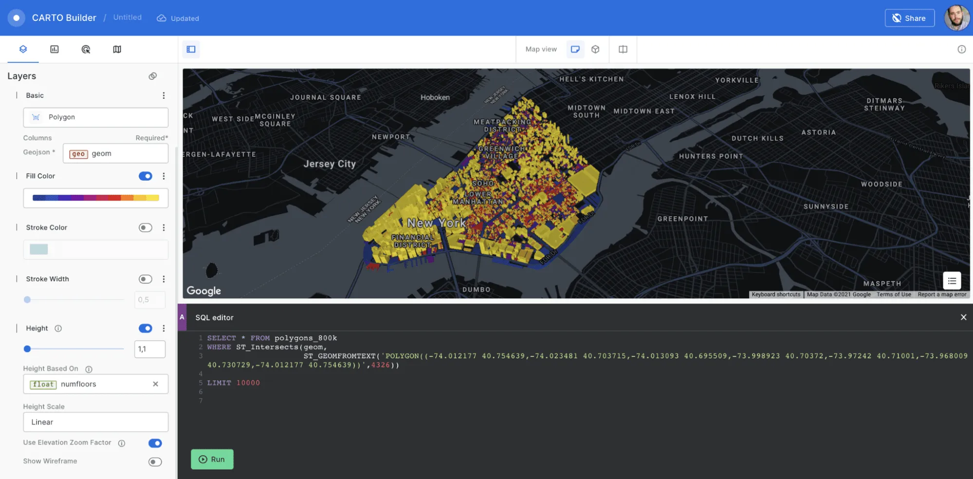 Screenshot showing Builder interface