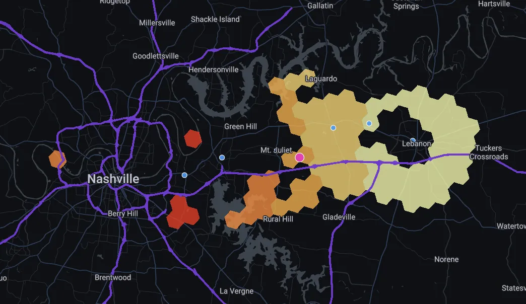 Amazon map in Nashville
