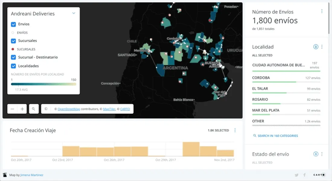 Map showing an example of Demand Modeling