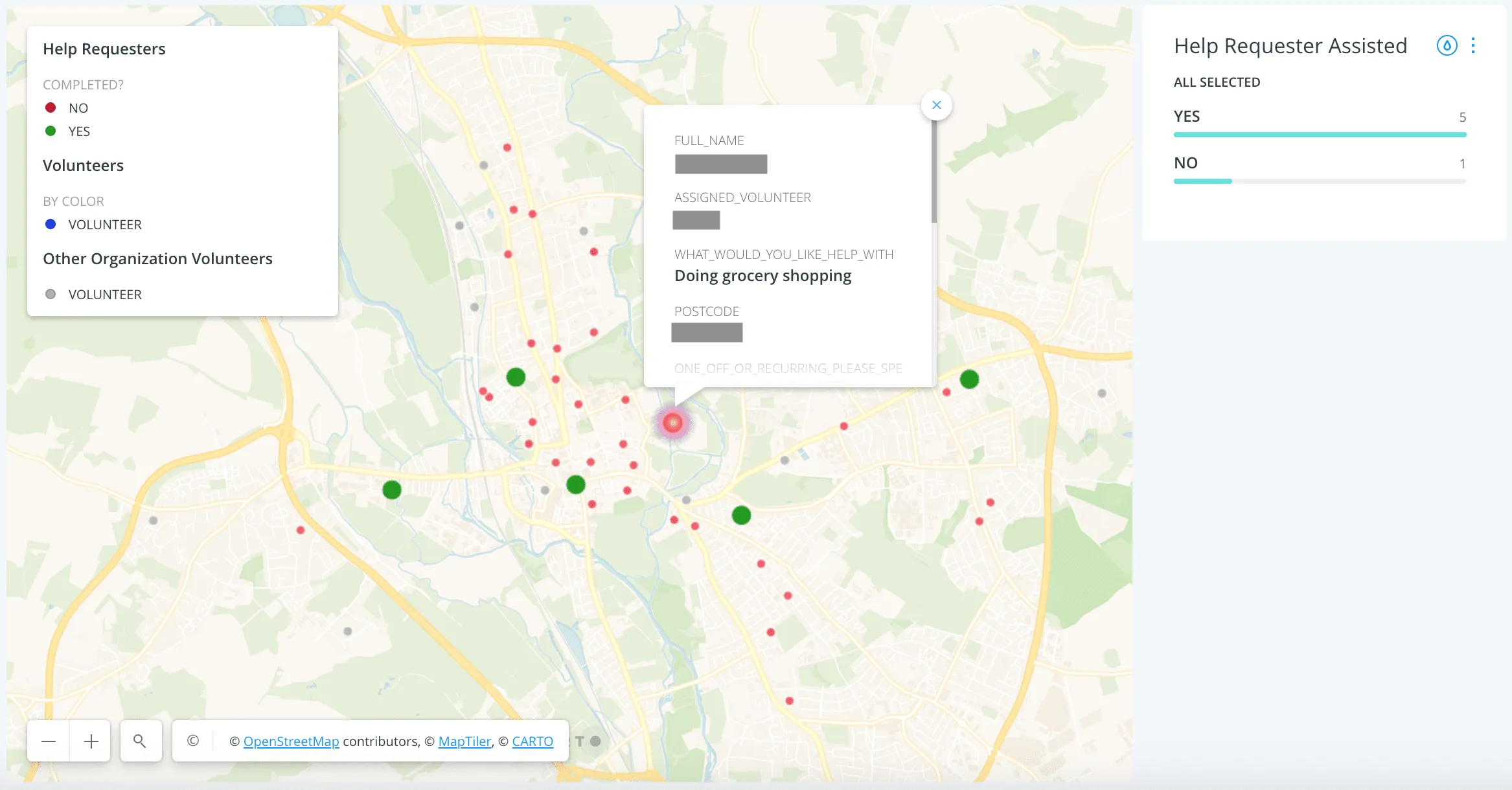Screenshot showing mapping section of the #StudentsAgainstCorona platform
