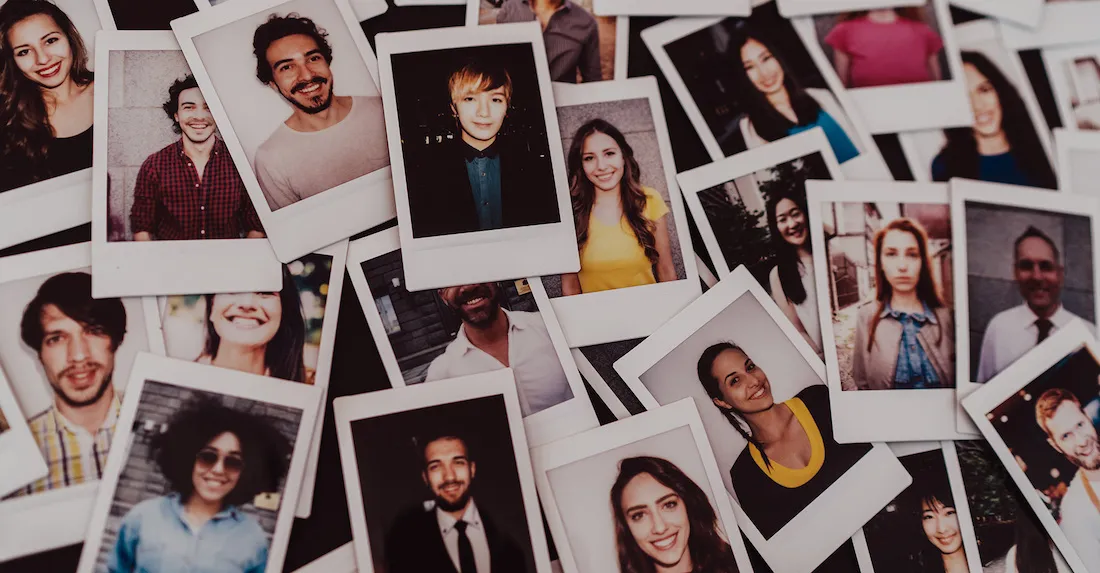 Polaroids of a diverse set of people