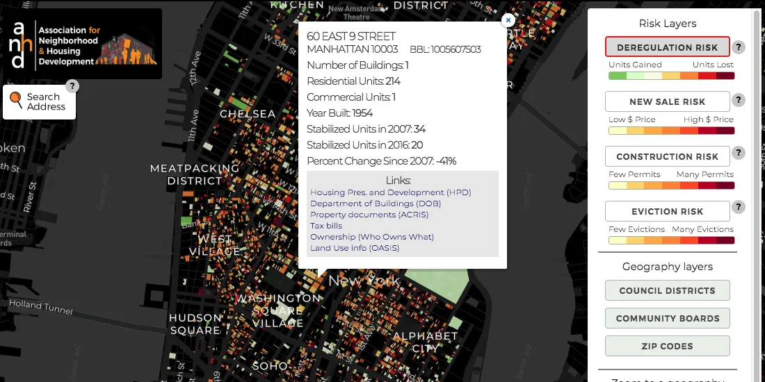 Displacement Information Pop Up