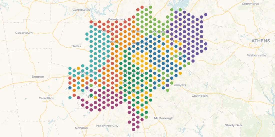 Territories after initial algorithm