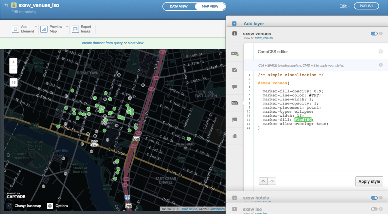 SXSW venues on the map
