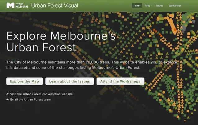 melbourne urban forest website homepage