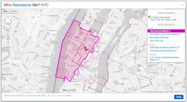 NYC map of representatives