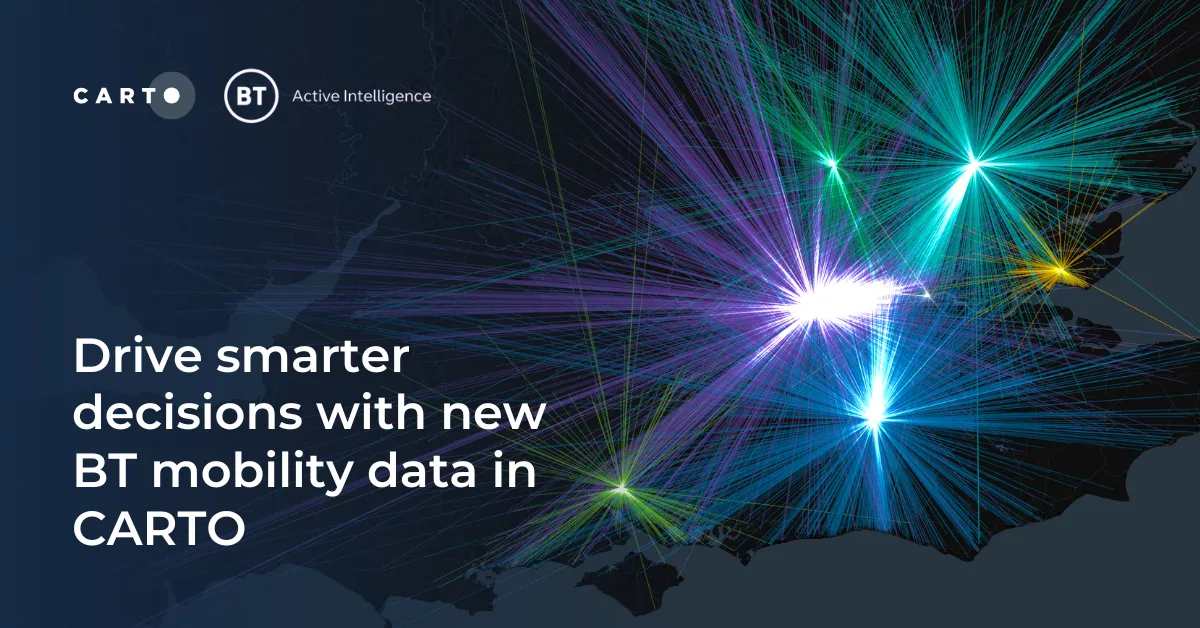 Drive smarter decisions with new BT mobility data in CARTO