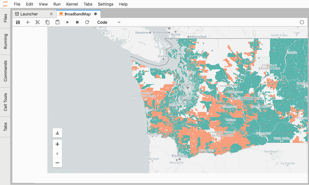 A map in a Jupyter notebook