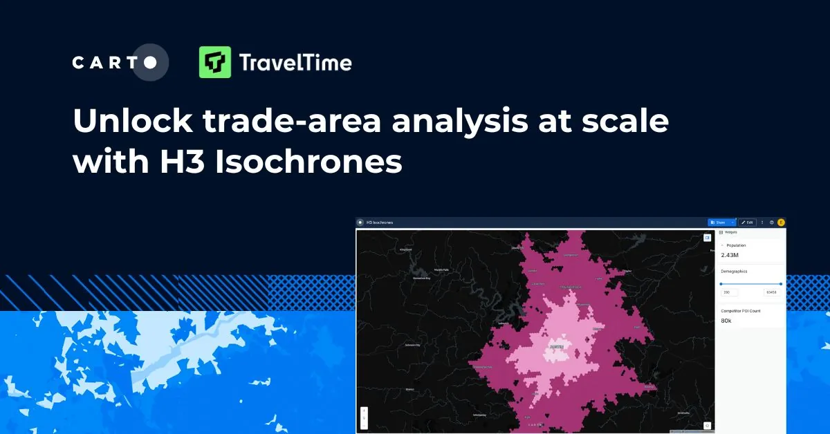 Unlock trade-area analysis at scale with H3 Isochrones